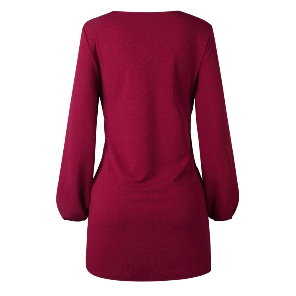 Burgundy long Top/short dress - Picture 6 of 8